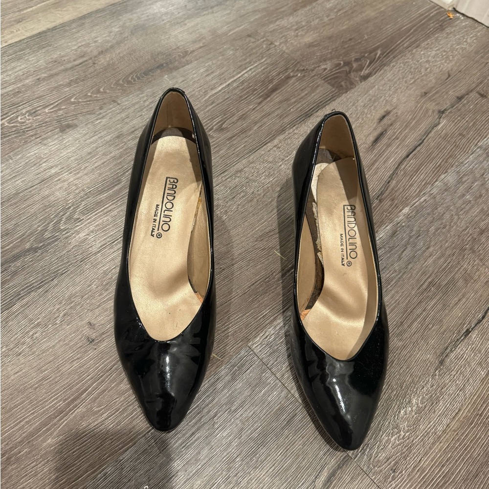 Shiny Black Italian Heels (used condition)